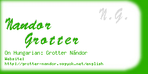 nandor grotter business card